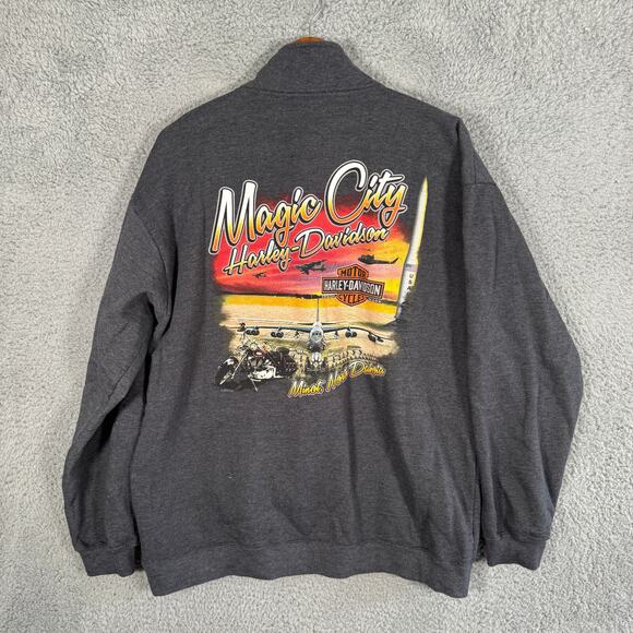 Harley Davidson Magic City MINOT, ND Gray Sweatshirt - Men's Large - Picture 1 of 9